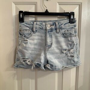 American Eagle Curvy high waisted distressed jean shorts